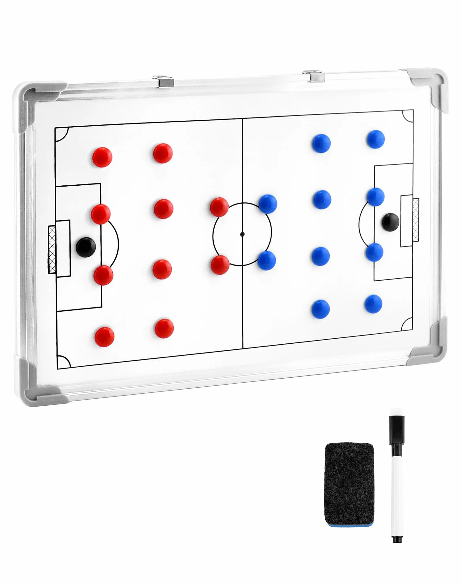 QWORK® Tablica taktyki piłkarskiej, teczka trenera piłki nożnej z akcesoriami, 45 x 30 cm