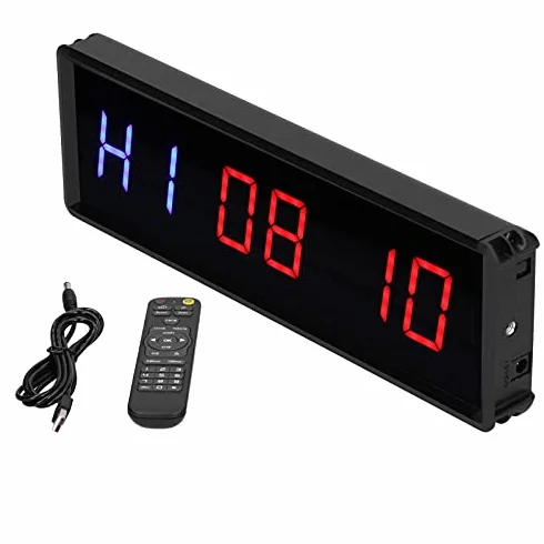 Siłownia Timer, LED Interwał Timer Odliczanie Zegar Stoper z Pilotem do Domowej Siłowni Fitness, Zakładki