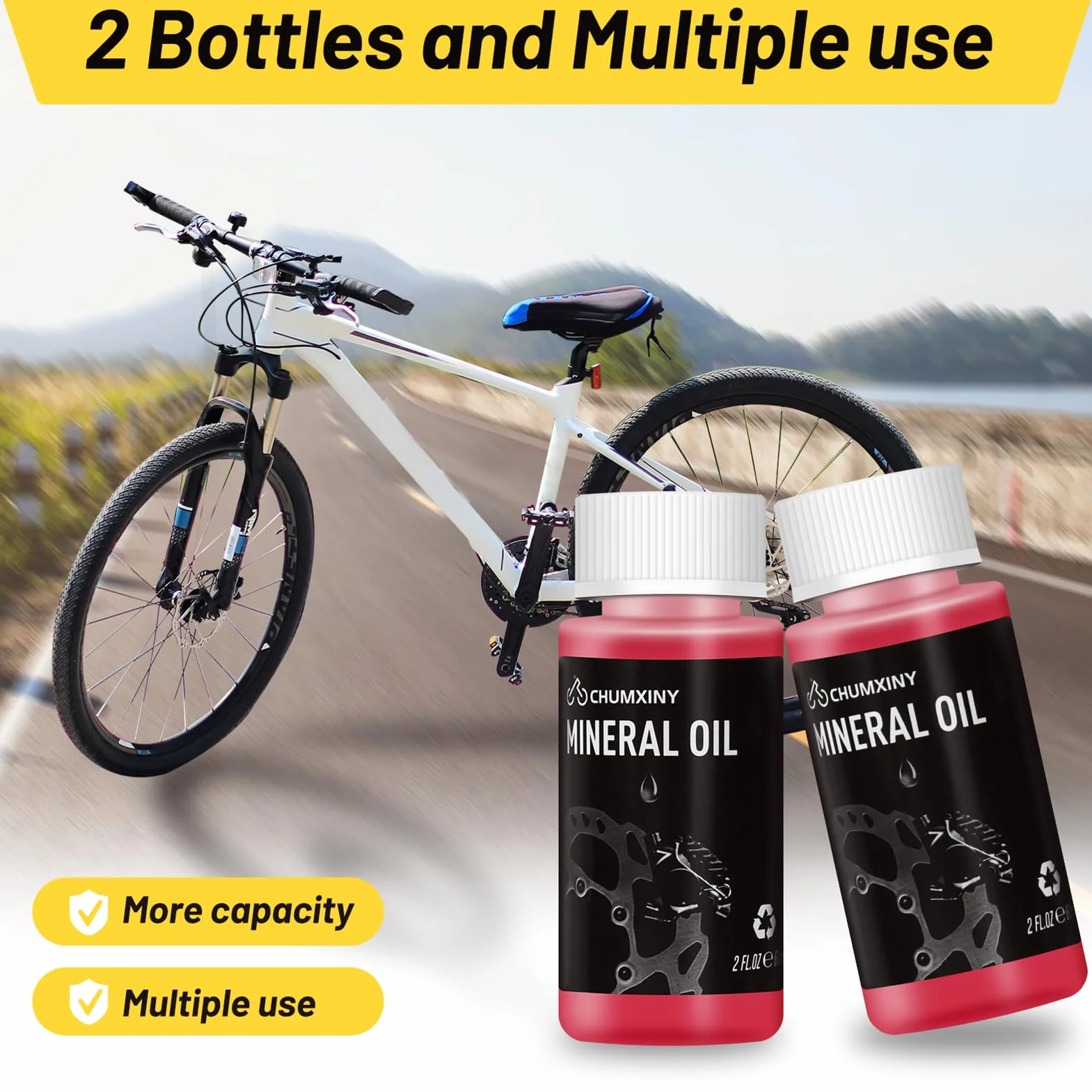 CHUMXINY Rower Zestaw do odpowietrzania hamulców dla SHIMANO Hydrauliczne Hamulce Tarczowe, w Tym Wysokiej Wydajności Płynu Hamulcowego Mineralnych(120ML)
