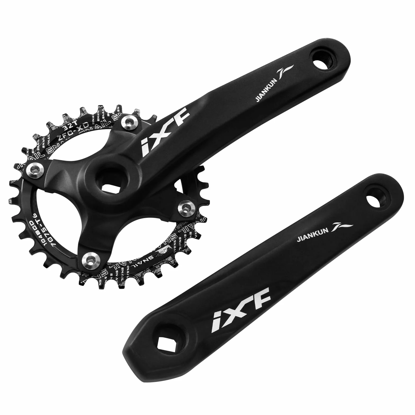 Rower górski 170 mm kwadratowy zestaw korbowy z 104 BCD 32/34/36/38T, okrągła tarcza i korba MTB ze stopu aluminium, pasuje do Shimano, SRAM, FSA