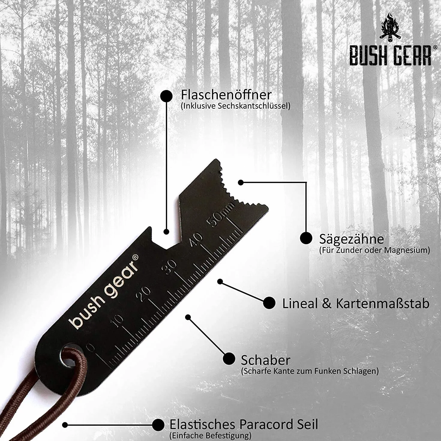 BUSHGEAR krzesiwo XXL Black Steels wyjątkowo mocne iskrzenie survival bushcraft