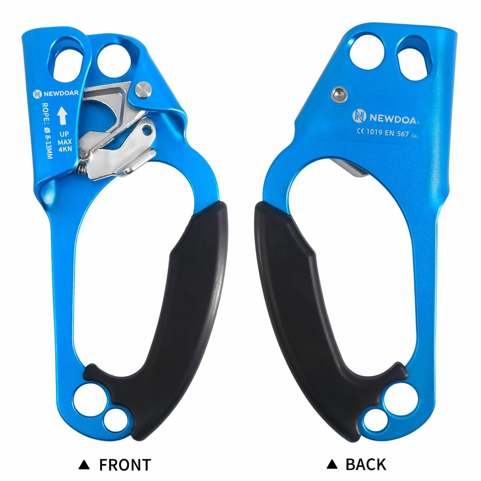NewDoar Hand Ascender Rock Climbing Tree Arborist Rappel Gear Equipo Abrazadera de cuerda para cuerda de 8 ~ 12MM