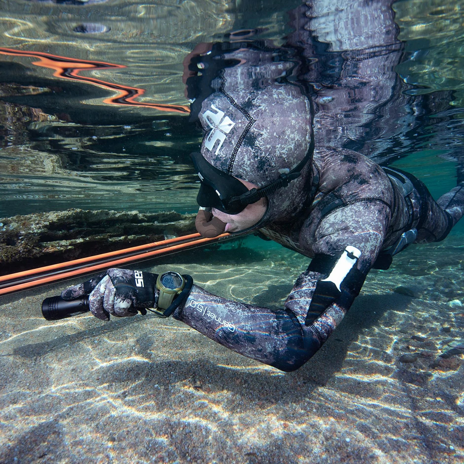 Seac Samurai nóż nurkowy do freedivingu z paskiem na rzep