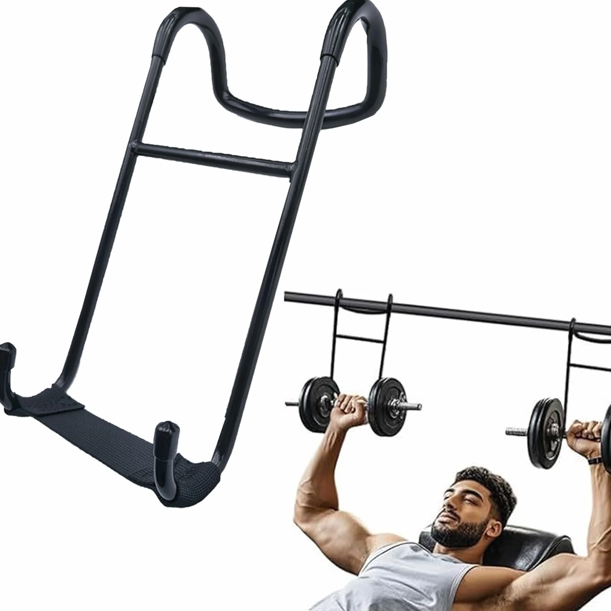 2PCS Hantle Stand, Obciążenie w Ramach 102kg, Haczyki Na Hantle Heavy Do Barbell, Fitness, Klatka Piersiowa, Ćwiczenia Ramion z Paskami Nadgarstkowymi, Haczyki Do Prasy Ławkowej Fitness Podnosze