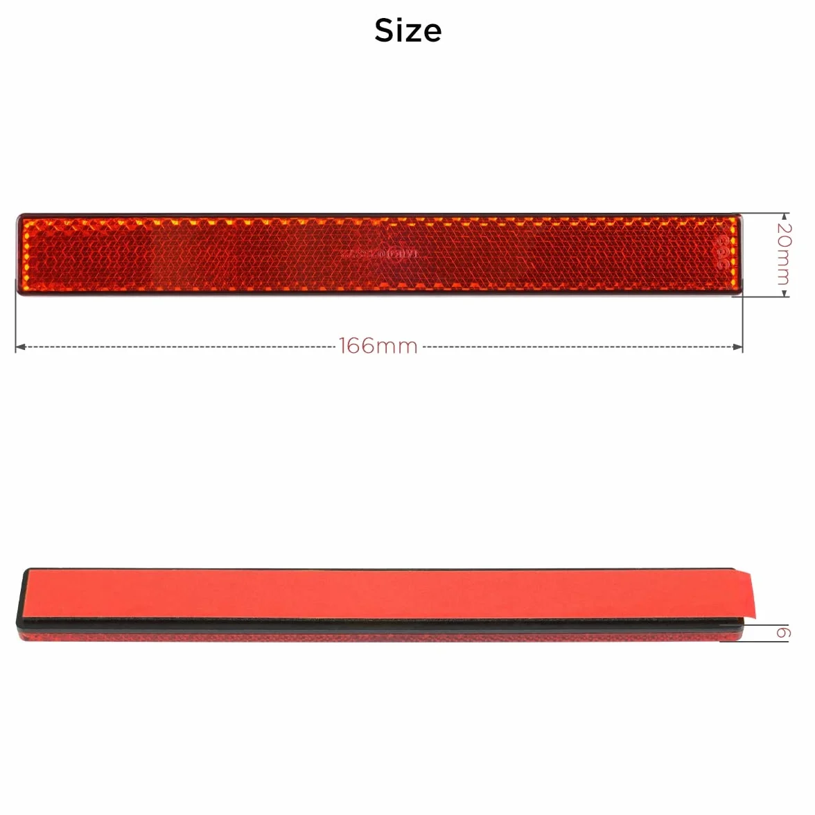 Reflektor tylny czerwony motocykl 166 x 20 x 6 mm E4 wielofunkcyjny skuter