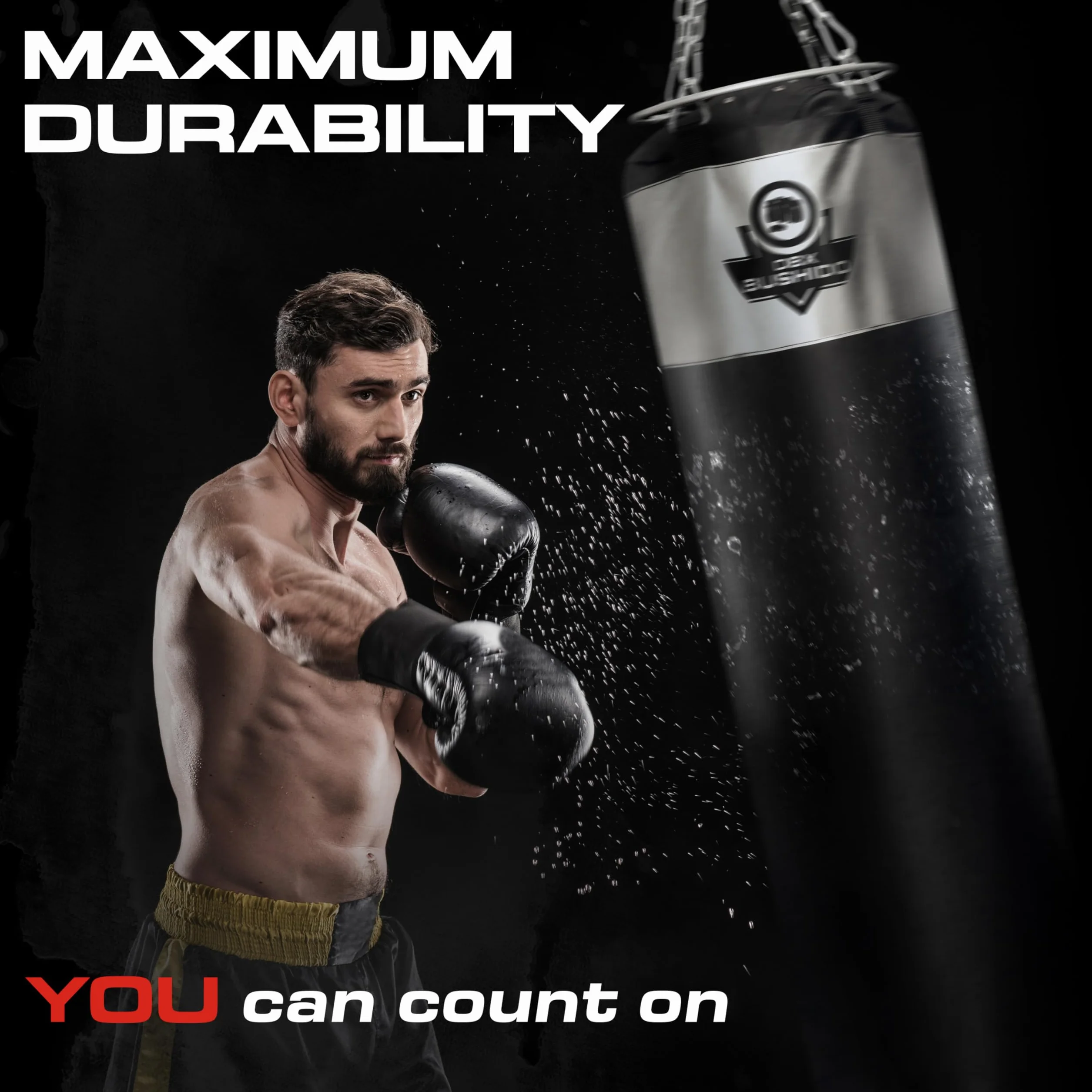 DBX BUSHIDO SPORT Worek bokserski wypełniony granulatem gumowym 130 cm – worek bokserski 60 kg – boks treningowy do uprawiania sportu i kickboxingu – Punching Bag