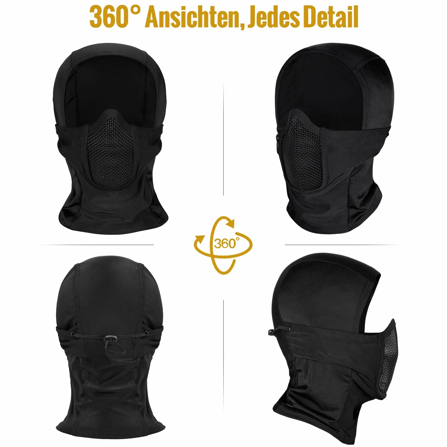 OneTigris Balaclava Mesh maska taktyczna, styl ninja, pełna maska na twarz do Airsoft