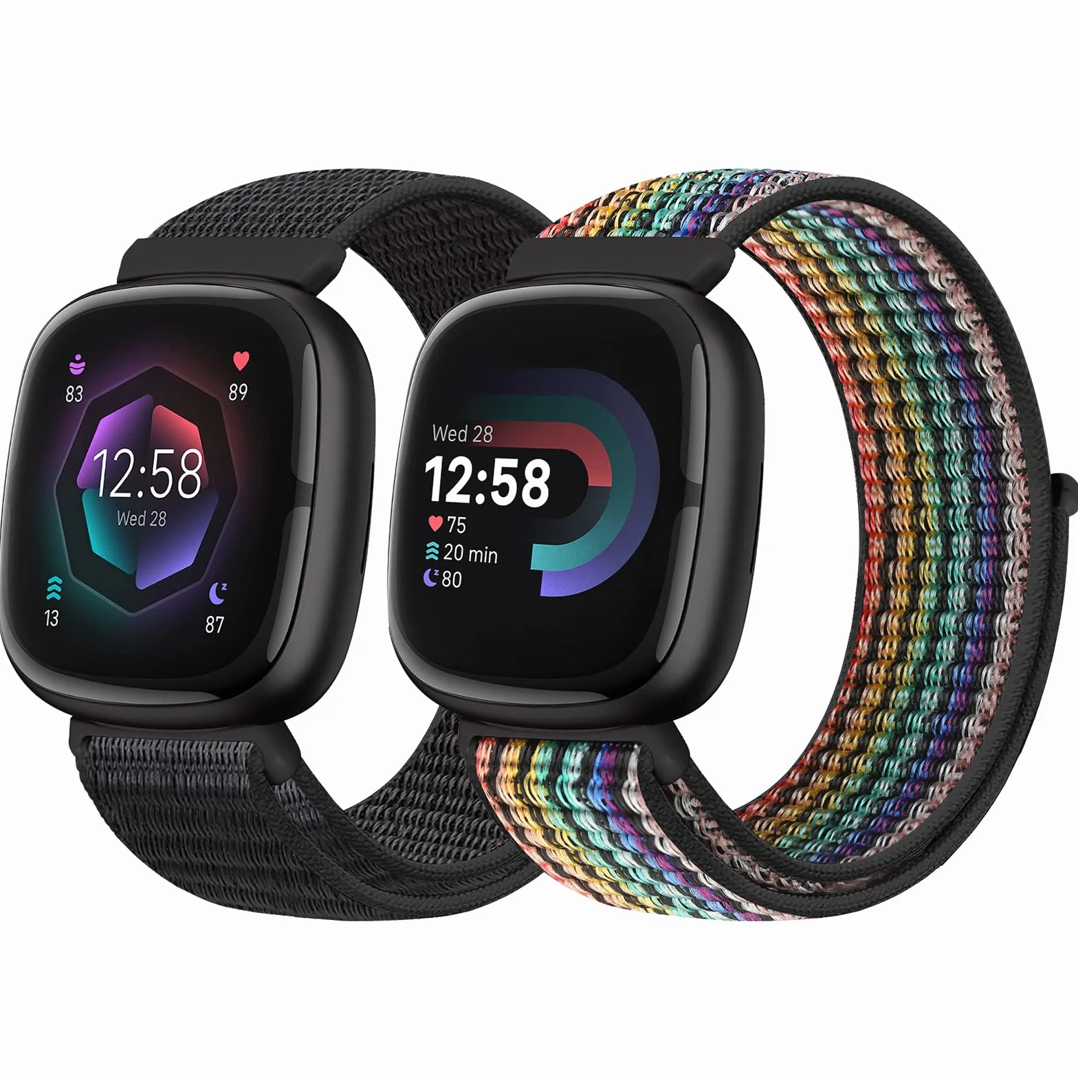 Runostrich Pasek kompatybilny z Fitbit Sense/Fitbit Versa 3, miękki, oddychający, regulowany, nylonowy pasek zastępczy, dla mężczyzn i kobiet