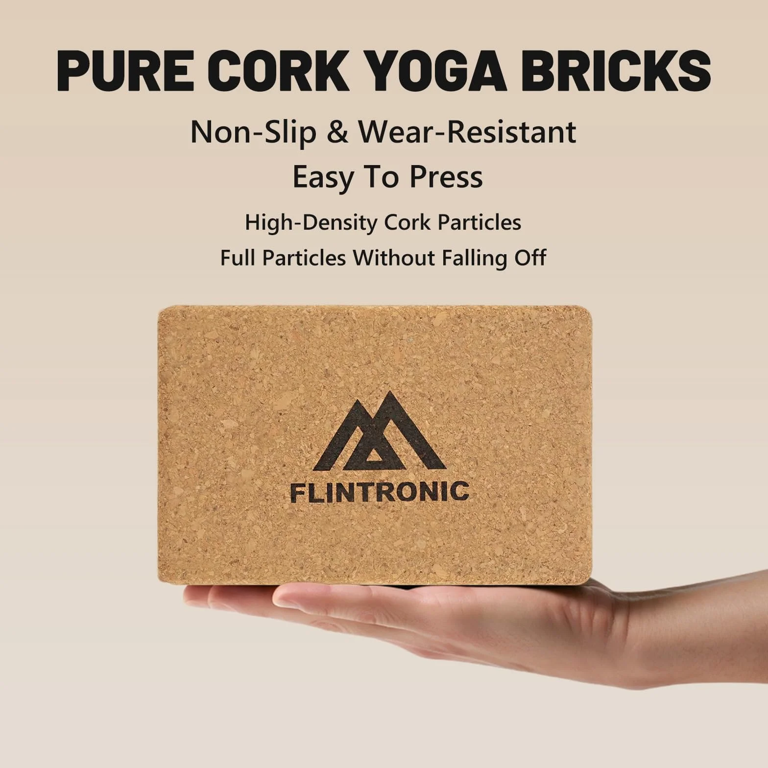 Flintronic Korkowe klocki do jogi 2 szt. z taśmą oporową do pilatesu
