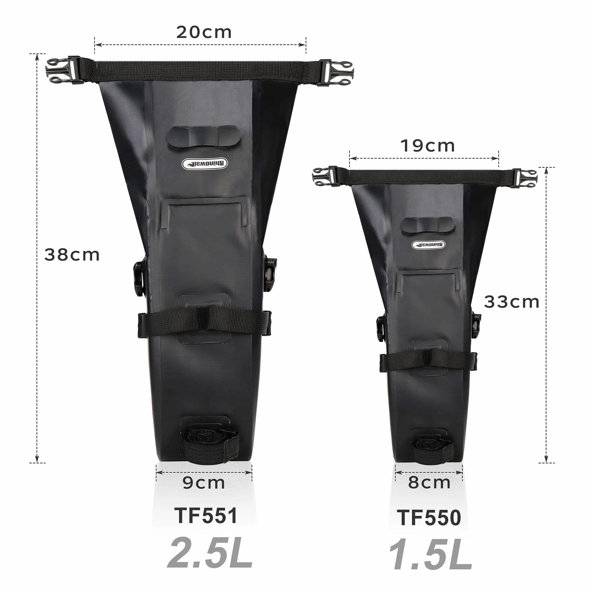 Rhinowalk Wodoodporna torba na siodełko rowerowe, przenośna torba do przechowywania, 2,5 l