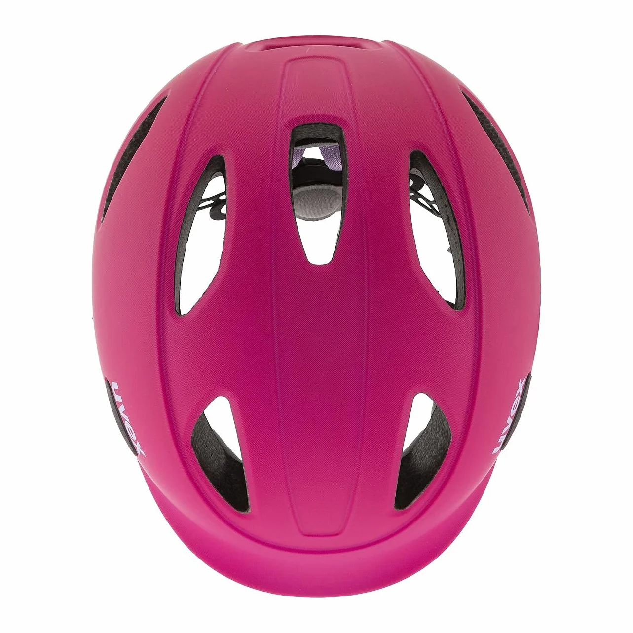uvex oyo - lekki kask rowerowy dla dzieci - indywidualna regulacja wielkości - możliwość zainstalowania światła LED - berry - purple matt - 45-50 cm