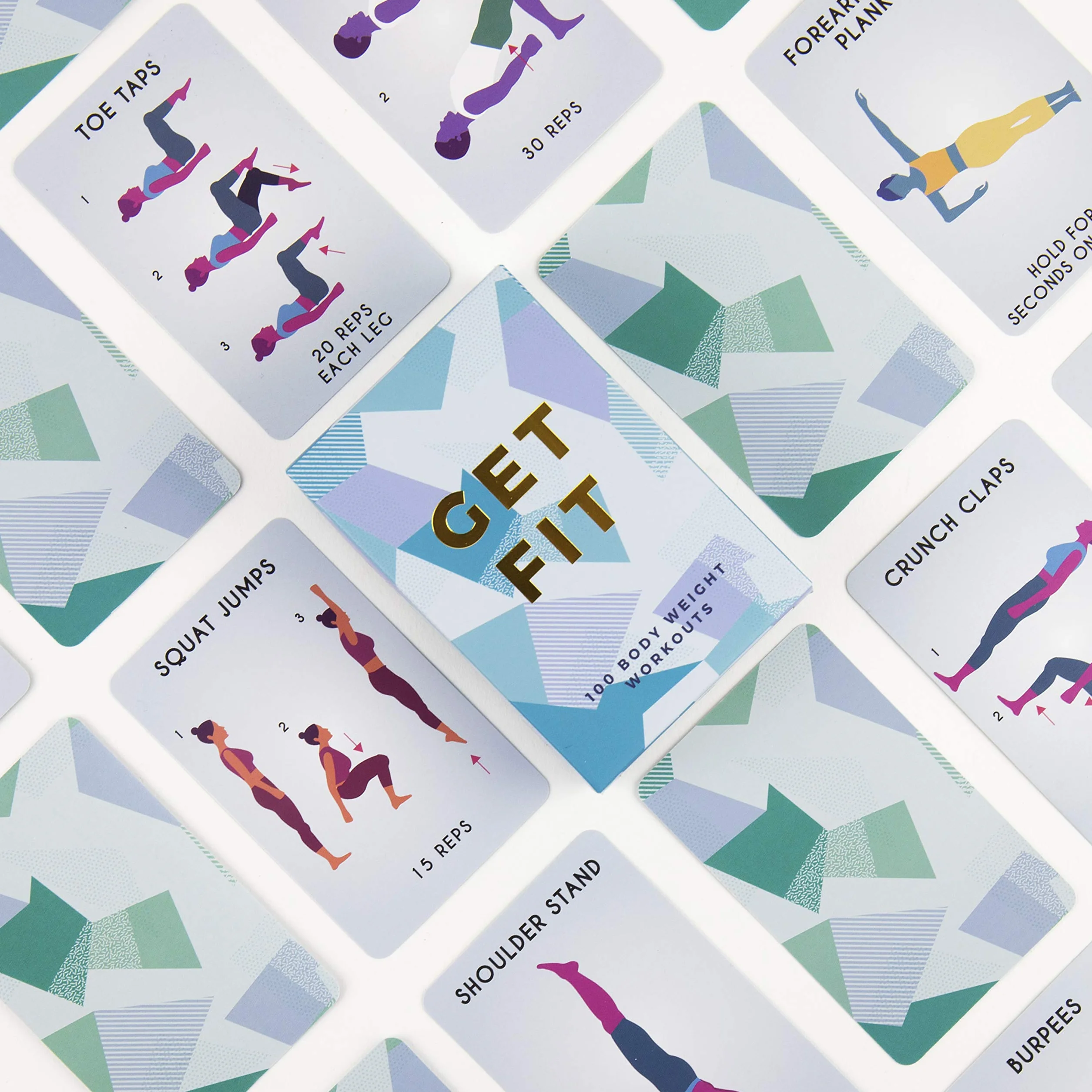 Gift Republic GR490056 100 Get Fitness karty aktywności, niebieskie