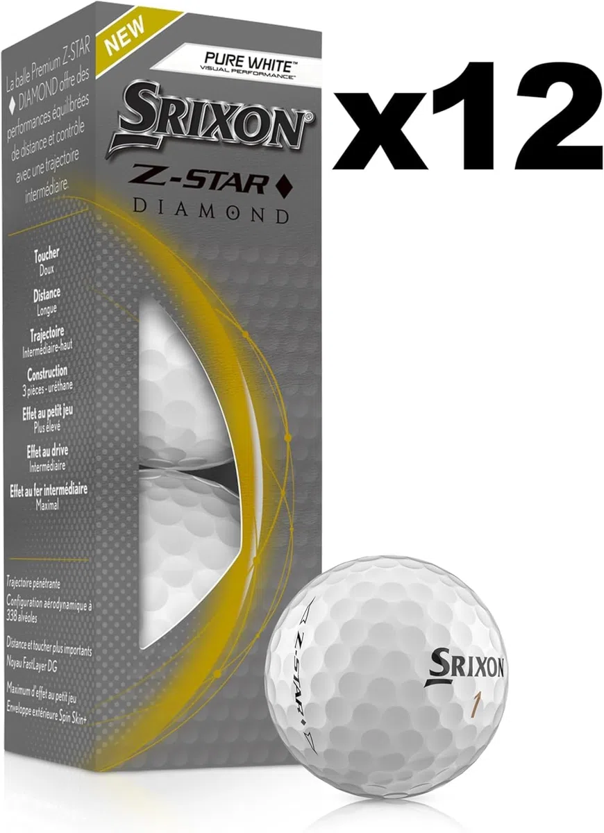 Srixon Unisex Z-star diamentowe piłki golfowe, PURE WHITE, Uniq Size EU