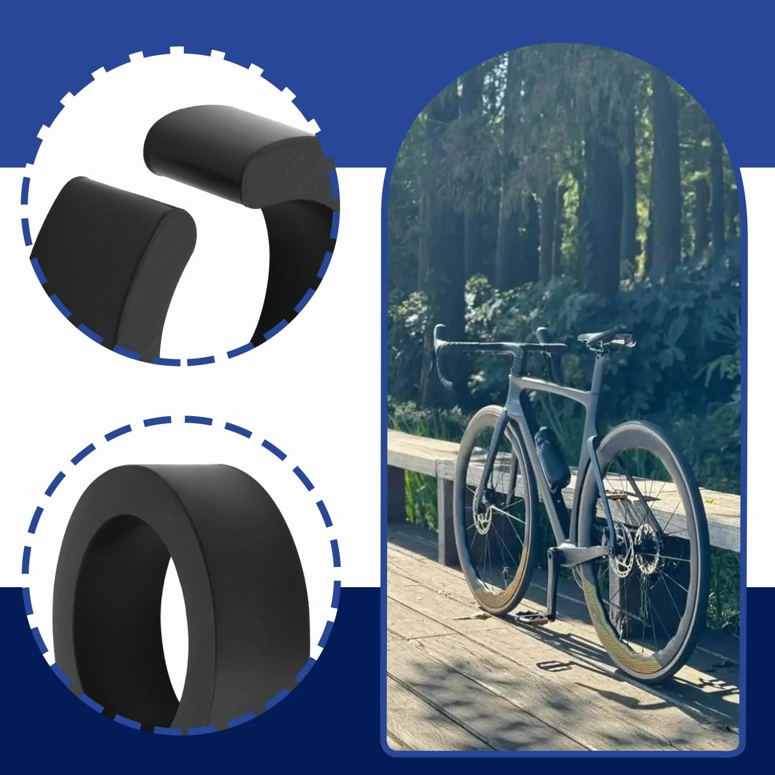 Create idea Gumowa podkładka redukcyjna typu otwartego 22,2/25,4 mm do adaptera kierownicy rowerowej 31,8 mm lub montażu kompatybilna z uchwytami na butelki do komputera rowerowego