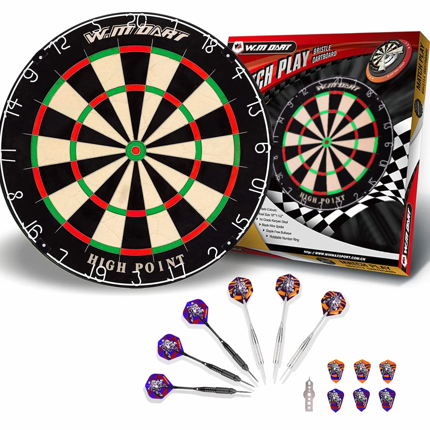 Tarcza do darta Bristle Dart stalowa wymiary turniejowe zestaw 6 metalowych grotów 12 lotek