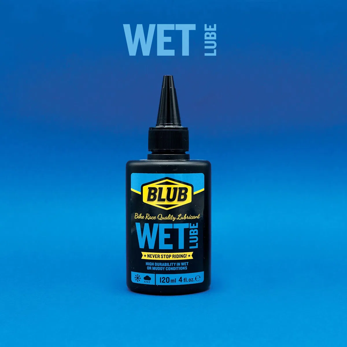 BLUB Wet Lube 120ml | Wodoodporny smar do łańcucha rowerowego | Smar do łańcucha górskiego i szosowego, olej do łańcucha do rowerów mokrych | Smar MTB | Wosk rowerowy