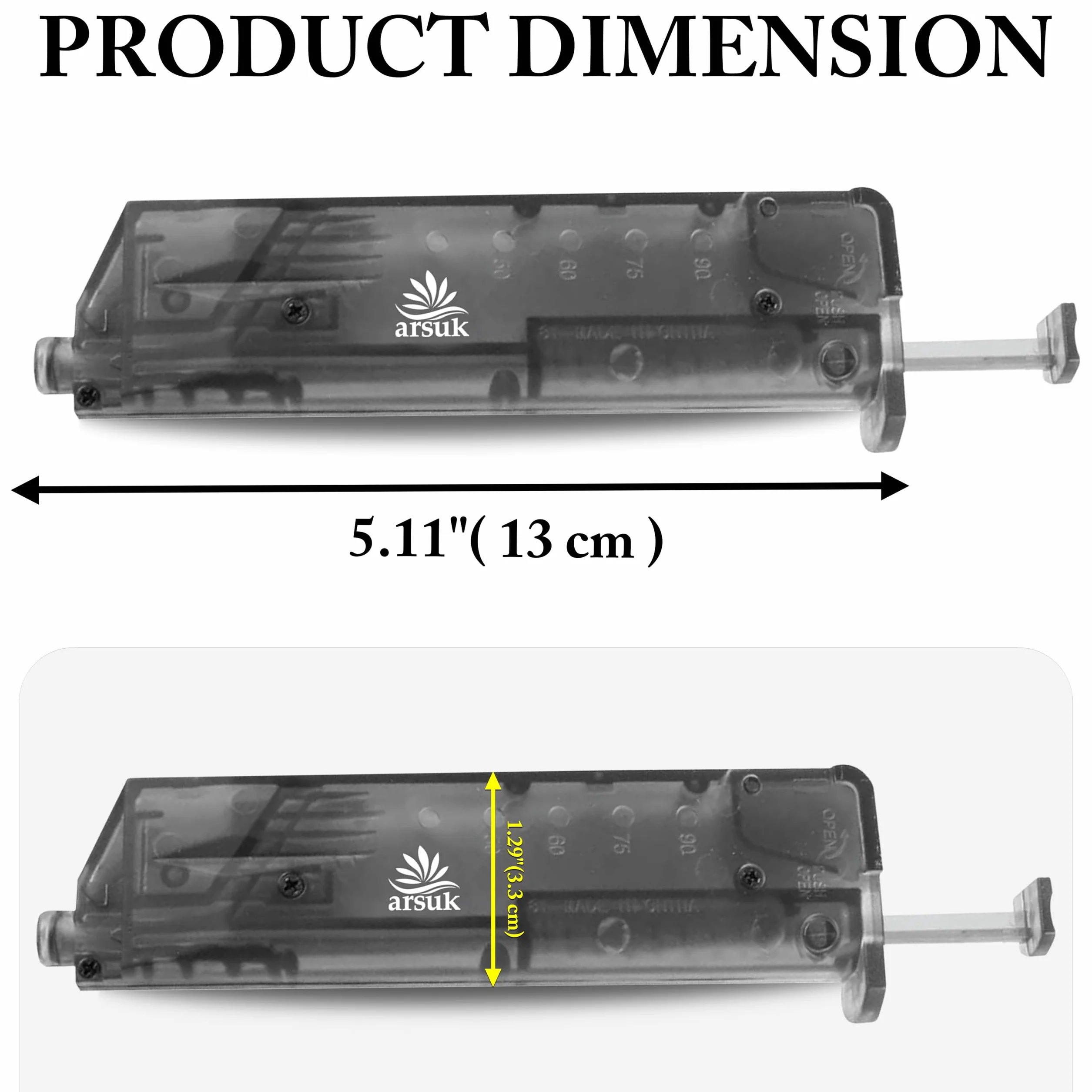 Arsuk Speedloader Airsoft 6 mm z adapterem – 90 kul BB – Czarny – Szybki ładowacz do kulek BB – Narzędzie do błyskawicznego przeładowania magazynków Airsoft: pistolety, repliki i kar