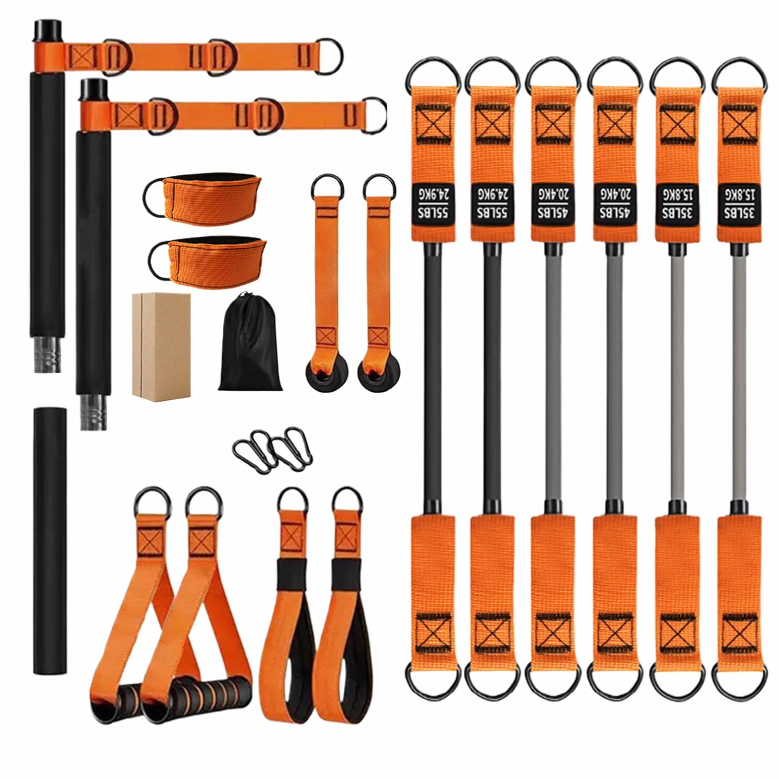 Home Pilates Bar Kit | Sprzęt fitness do treningu mięśni - przysiady sprzęt treningowy dla domowej siłowni profesjonalistów sportowców mężczyzn kobiet graczy sportowców ramiona nogi