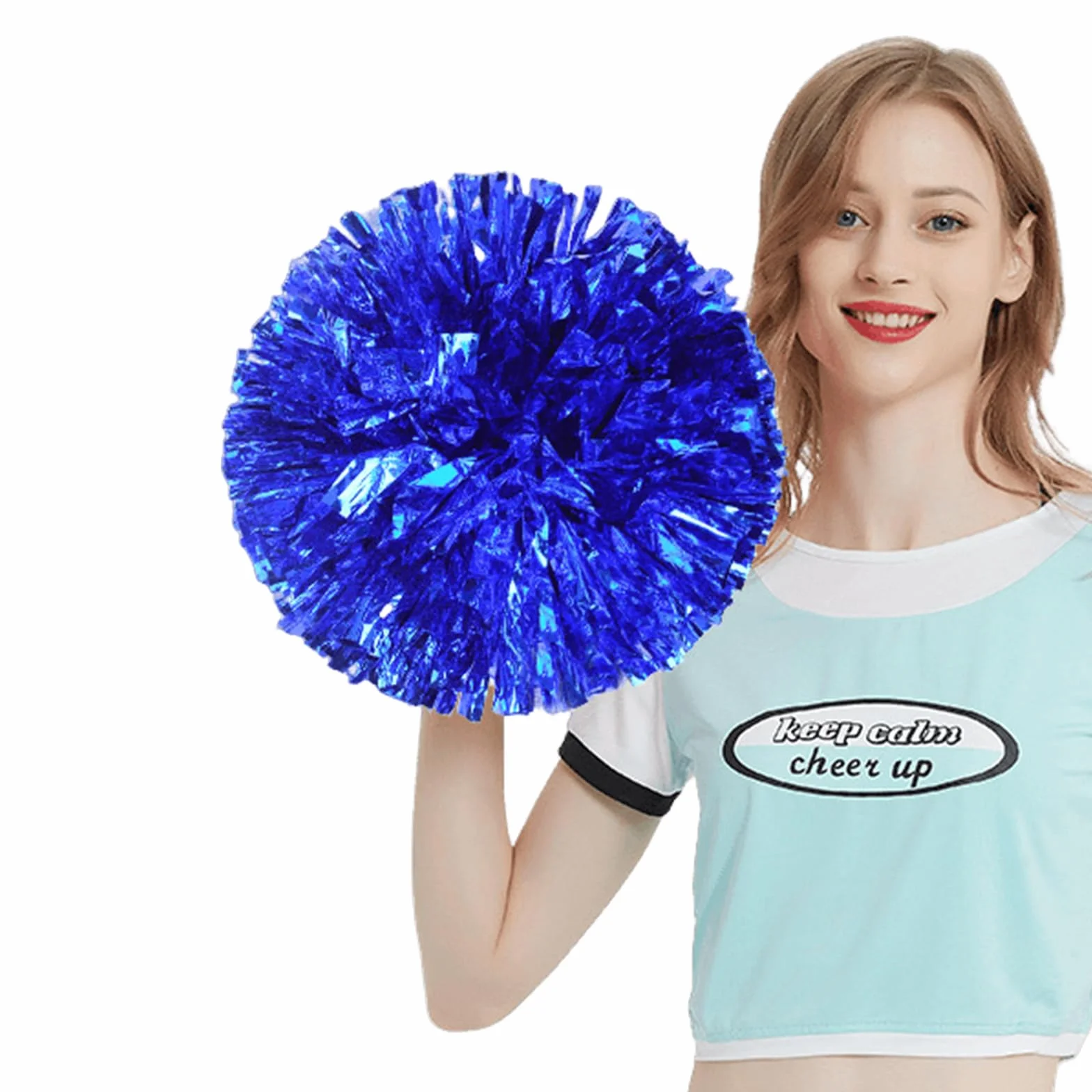GBKDQQ 12 pomponów cheerleaderek, pomponów sportowych, cheerleaderek, nadają się na imprezy sportowe, gry w piłkę, tańce, imprezy karnawałowe, niebieskie