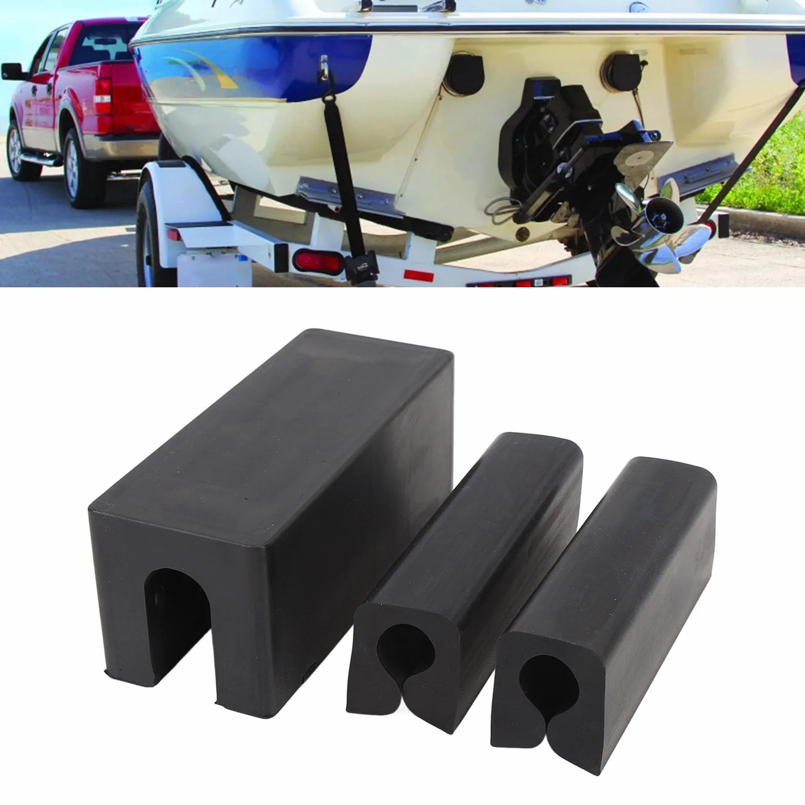 Transom Saver Support,Rubber Boat Transom Saver with 2 Trailering Motor Locks,Outboard Motor Transom Saver for Outboards with Single Rams Hydraulic Tilt Systems