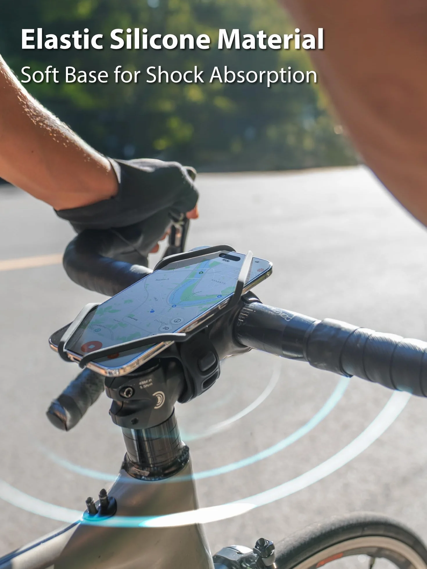 Bone Bike Tie 6 Pro, uchwyt rowerowy na telefon, silikonowy odporny na zarysowania ze stabilnym podwójnym paskiem i kompaktową konstrukcją do schowania, uchwyt na smartfon szosowy kompatybilny z