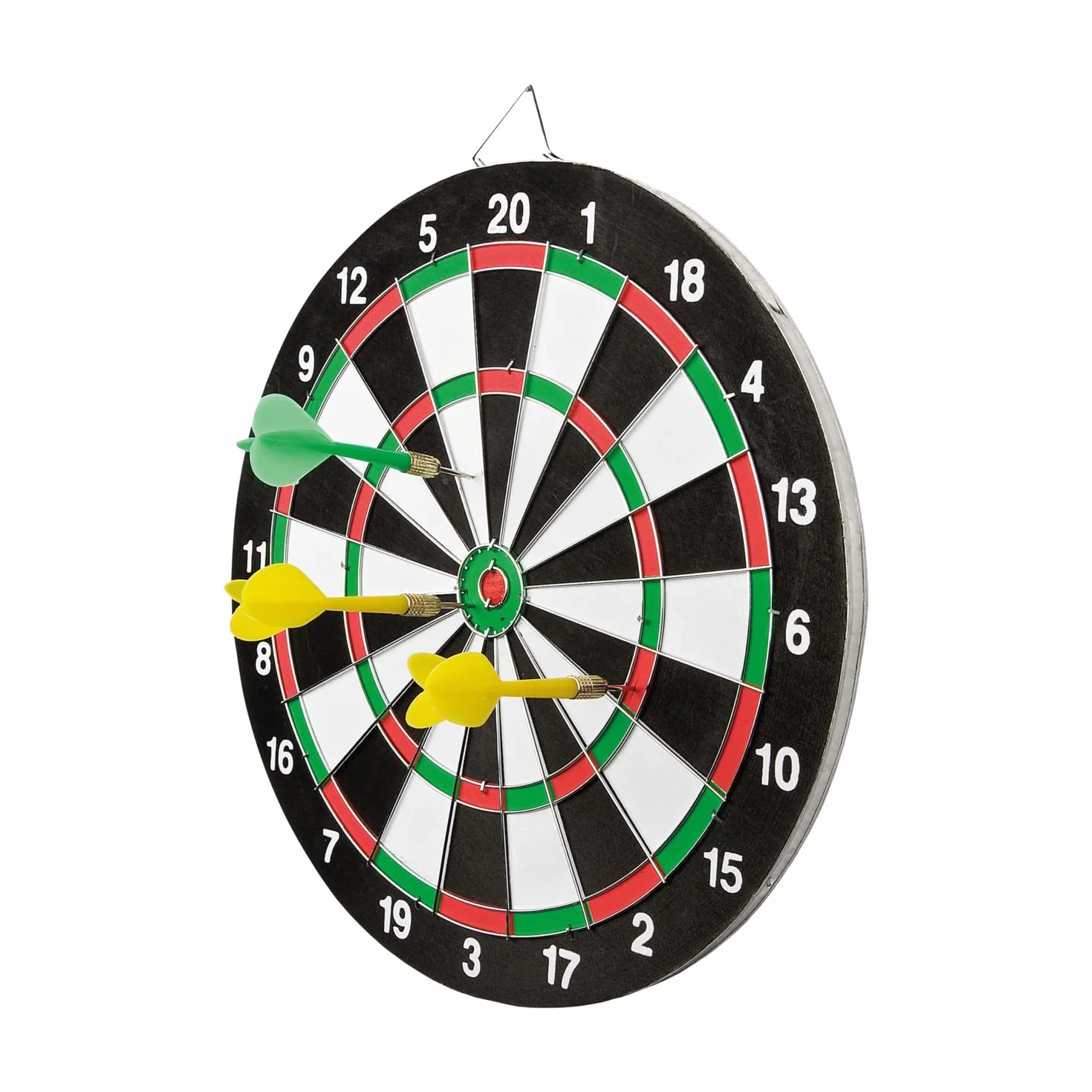 Idena Tarcza do rzutek 29 cm 2 strony 6 rzutek zielony żółty
