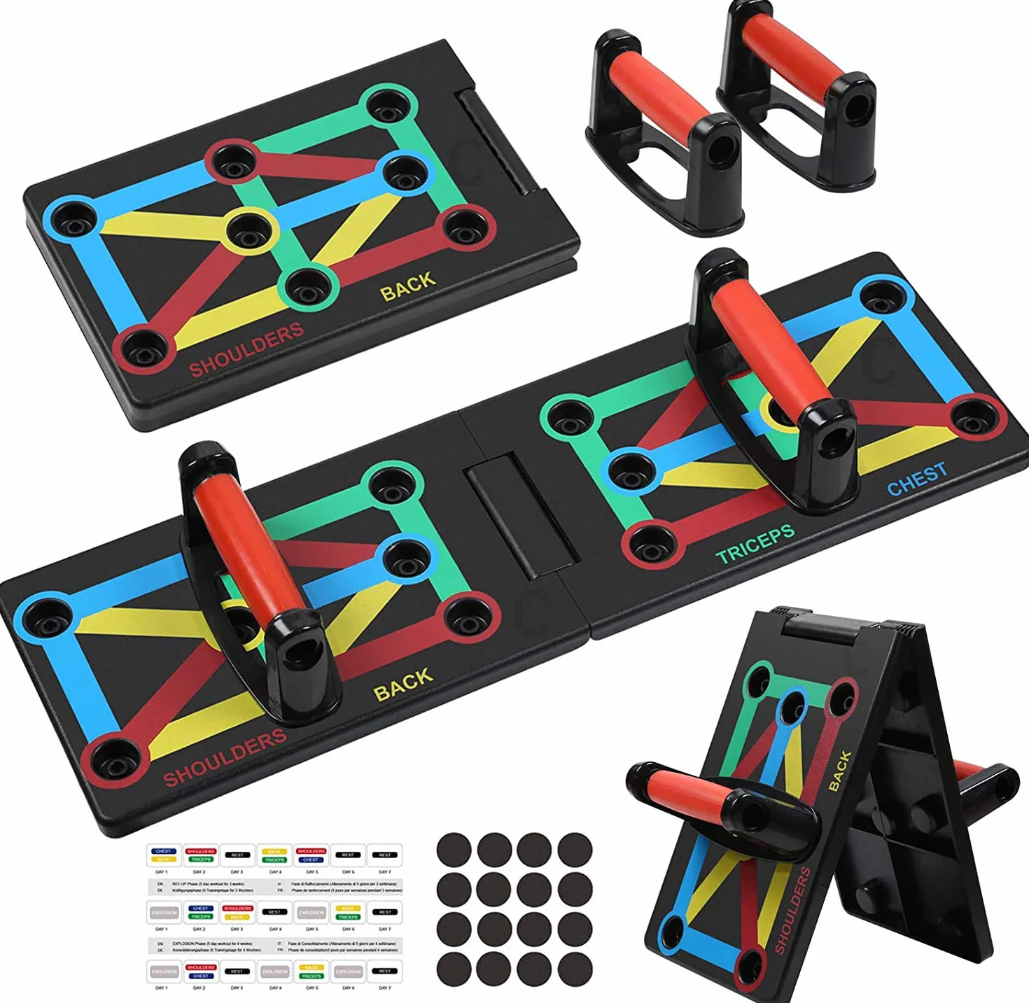 Push Up Board - składany system treningowy 12 w 1 do domowego fitnessu