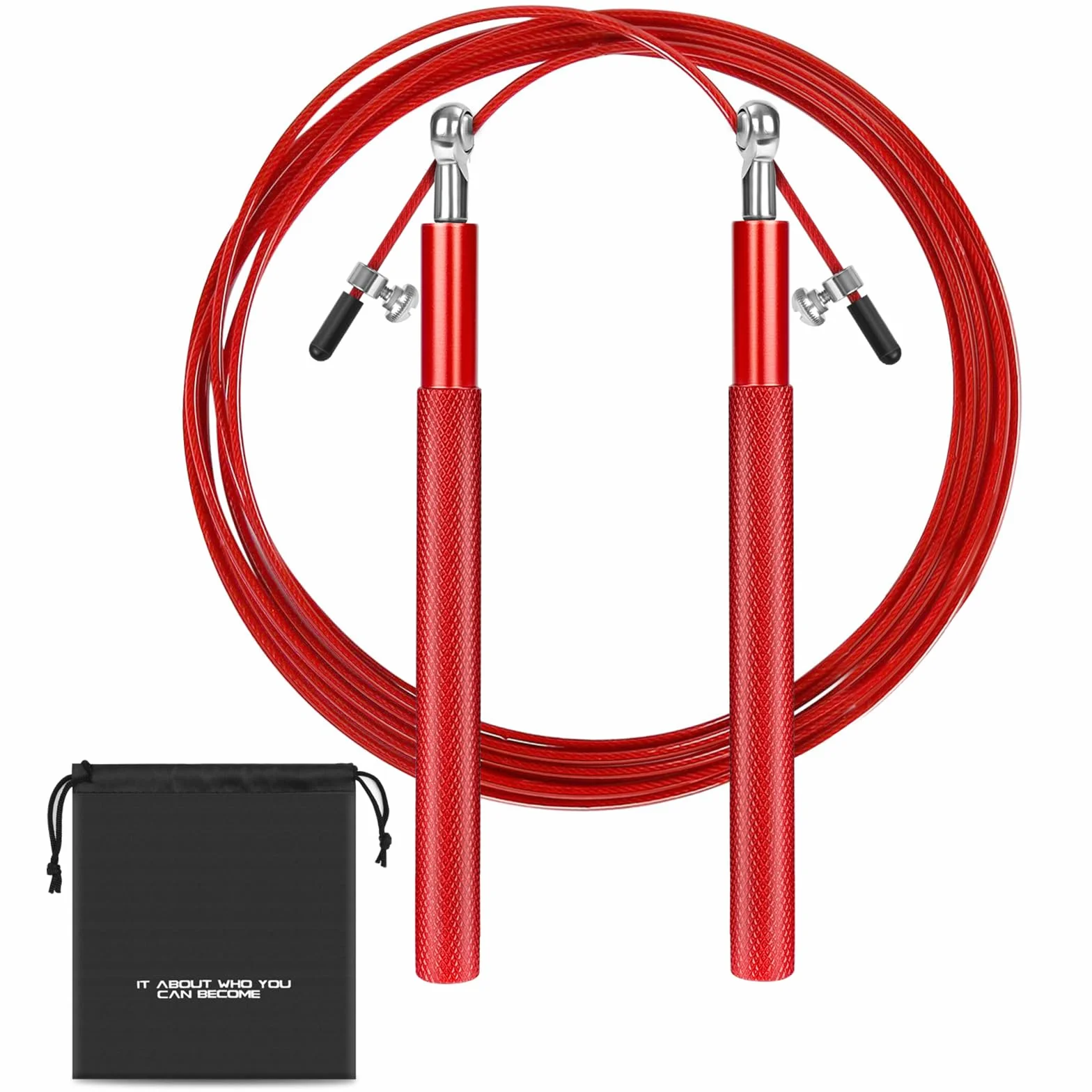 flintronic Speed skakanka, regulowana skakanka 300 cm, skakanka 360°, dla dorosłych, z podwójnym systemem łożyskowym i aluminiowym uchwytem, idealna do crossfitu, fitnessu, boksu i cardio