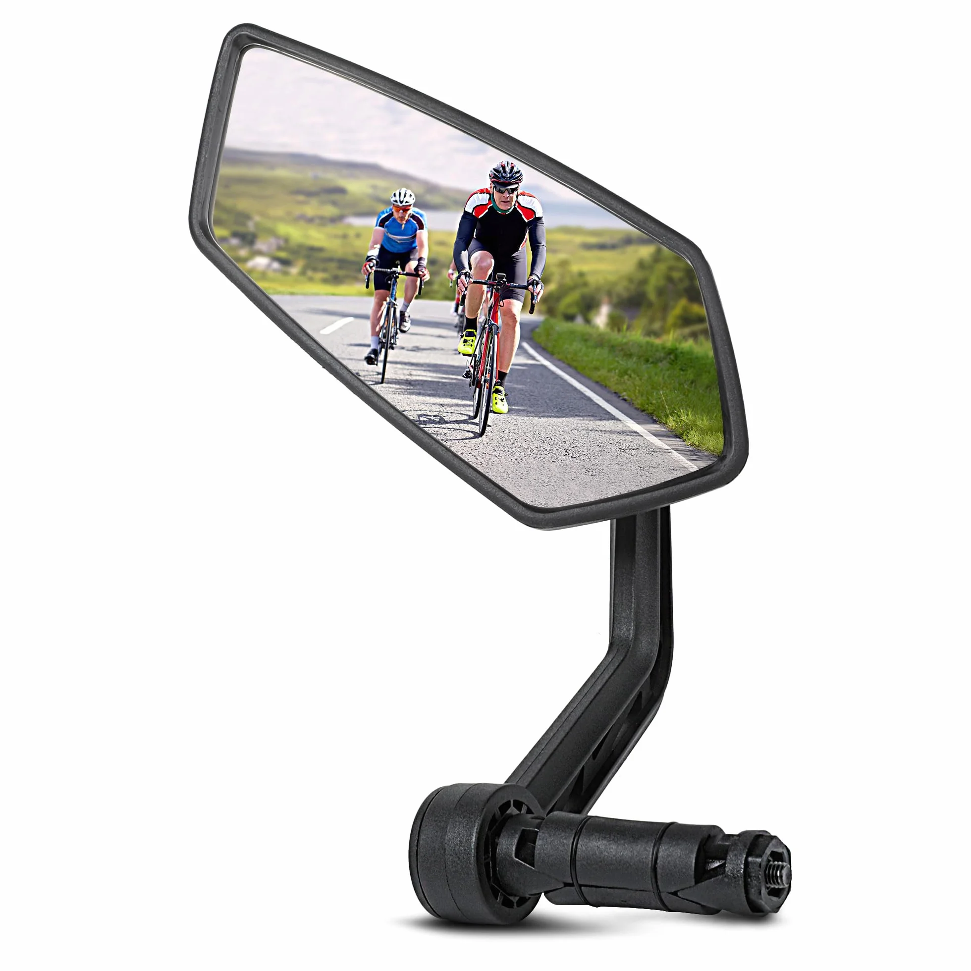 AiQInu Lusterko rowerowe, szkło HD, odblaskowe lusterko rowerowe na kierownicę 15-20 mm, obracane o 360°, do roweru, roweru górskiego, wyścigowego (lewe)