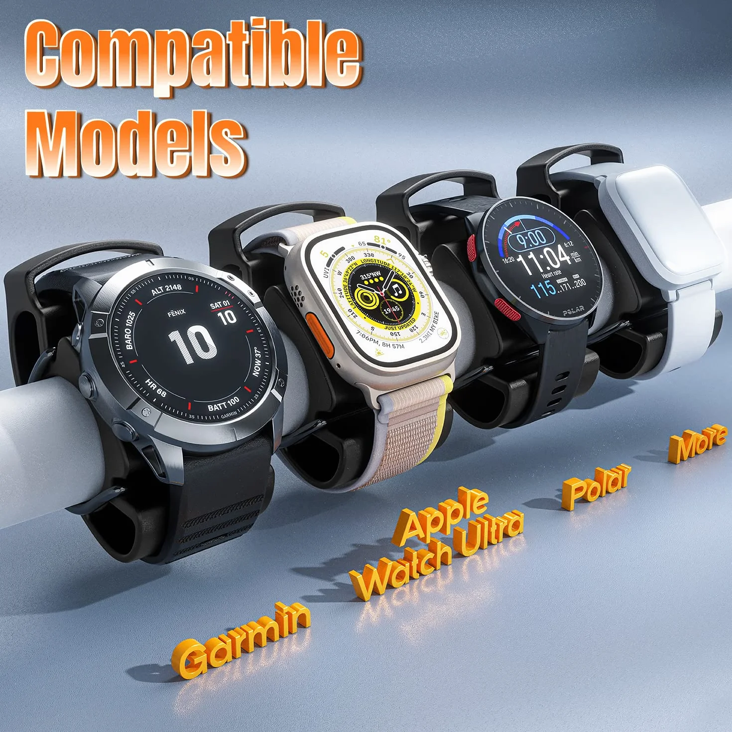 TUSITA Uchwyt Rowerowy do Zegarka Kompatybilny z Garmin, Apple Watch Ultra, Polar - Zegarek Sportowy Kierownicę Rowerową Uchwyt