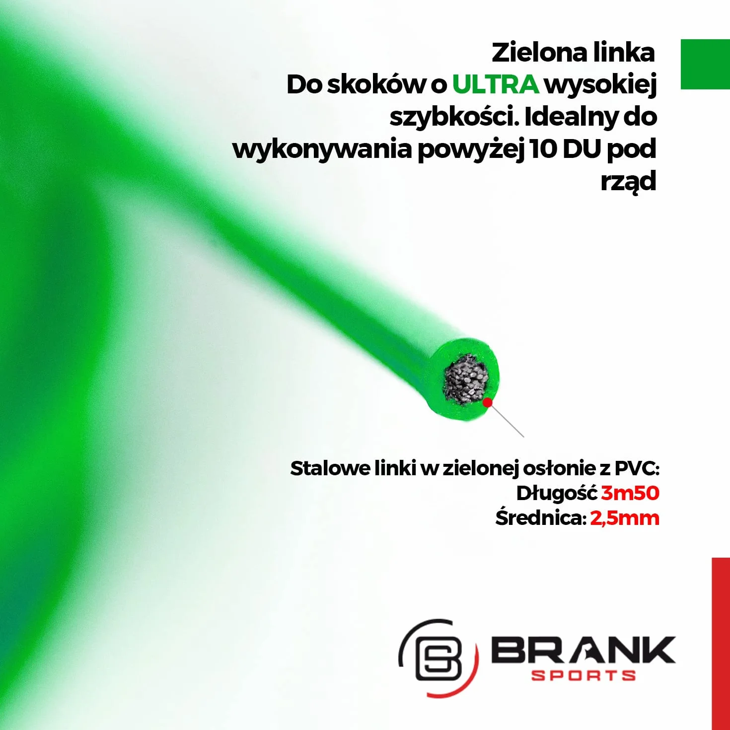 Zestaw zapasowych kabli stalowych do skakanek 3m50 2 średnice 7 kolorów
