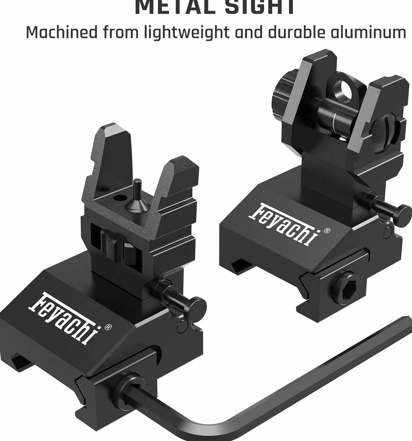 Feyachi S17 Przyrządy celownicze Flip Up Iron Sights Odchylane przednie i tylne z czerwoną i zieloną kropką Picatinny