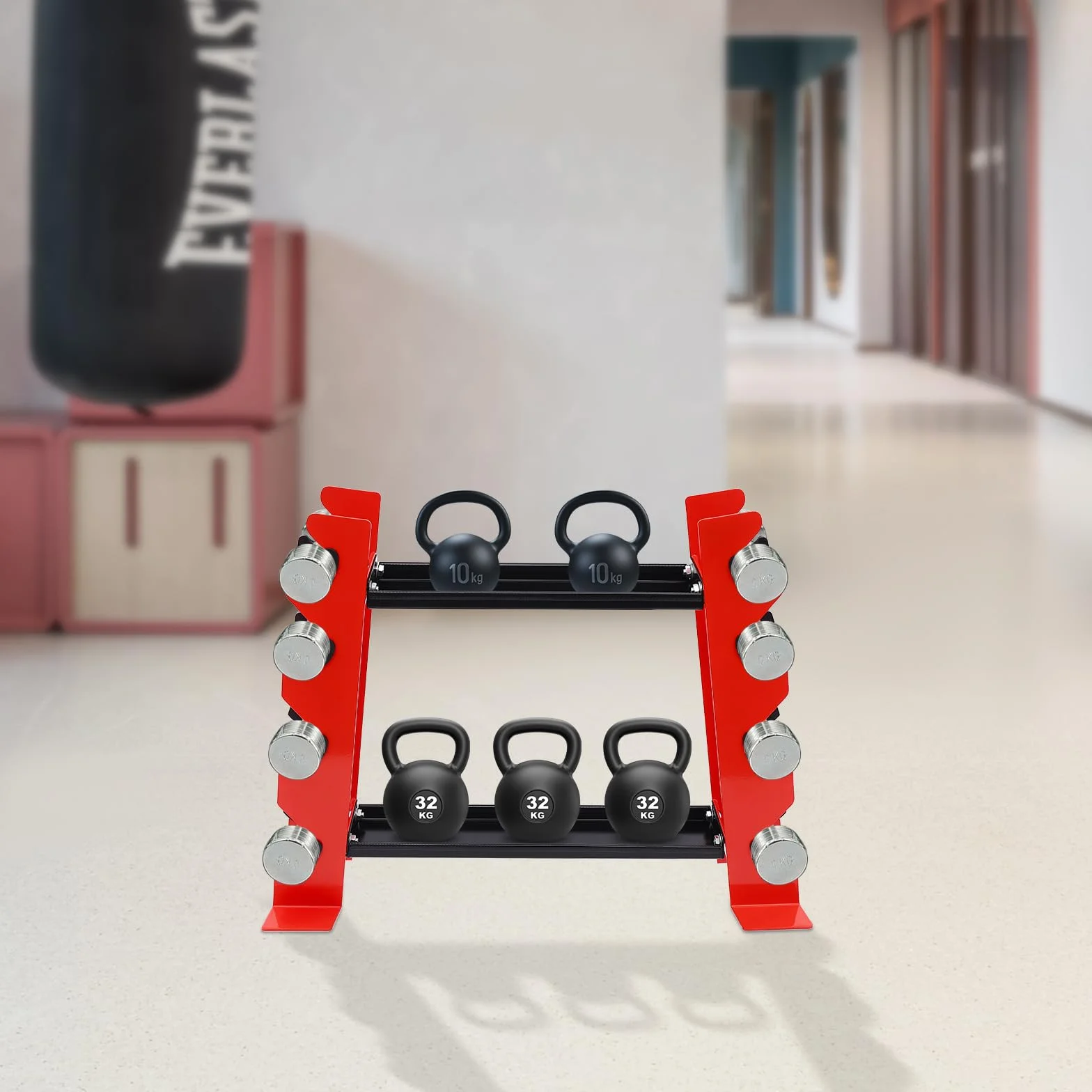 Stojak na krótkie hantle 4-poziomowy 150 kg