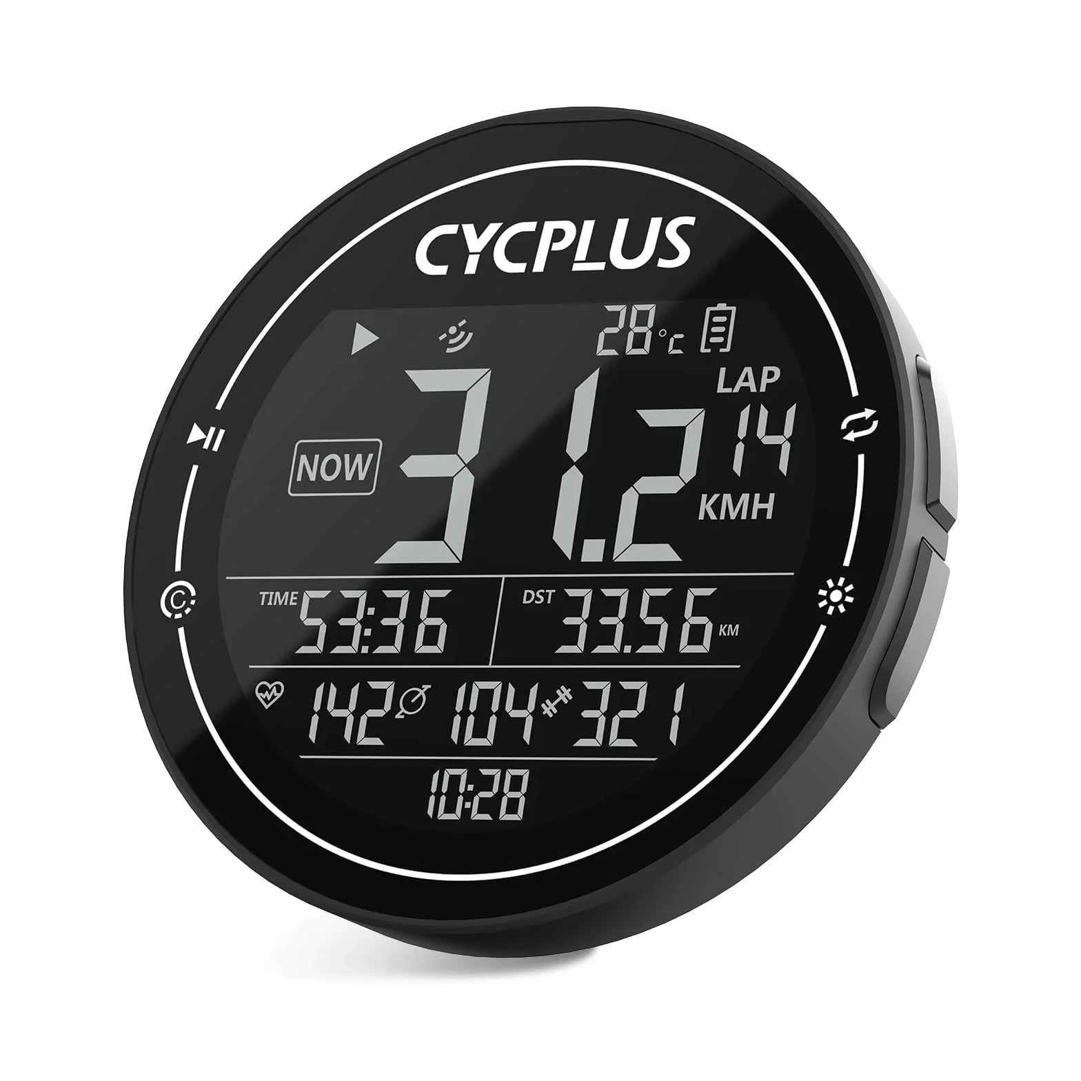 CYCPLUS Bezprzewodowy komputer rowerowy, GPS, bezprzewodowy prędkościomierz rowerowy, wodoszczelny, IPX6, ANT+, bezprzewodowy komputer rowerowy do rowerów szosowych, Bluetooth 5.0 i licznika