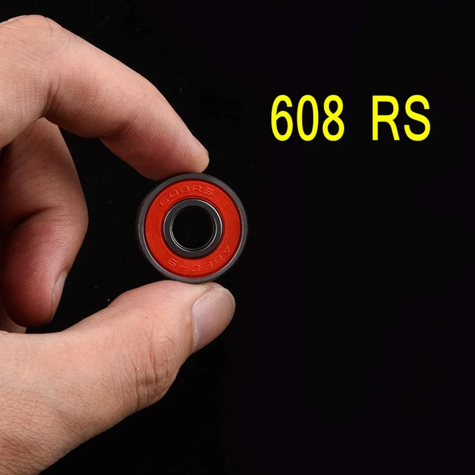 JZK 20 x Łożyska Skate 608 RS ABEC-9 Łożyska Rolki Łyżwy Rolki Łyżwy Skutery, Czerwony i Czarny