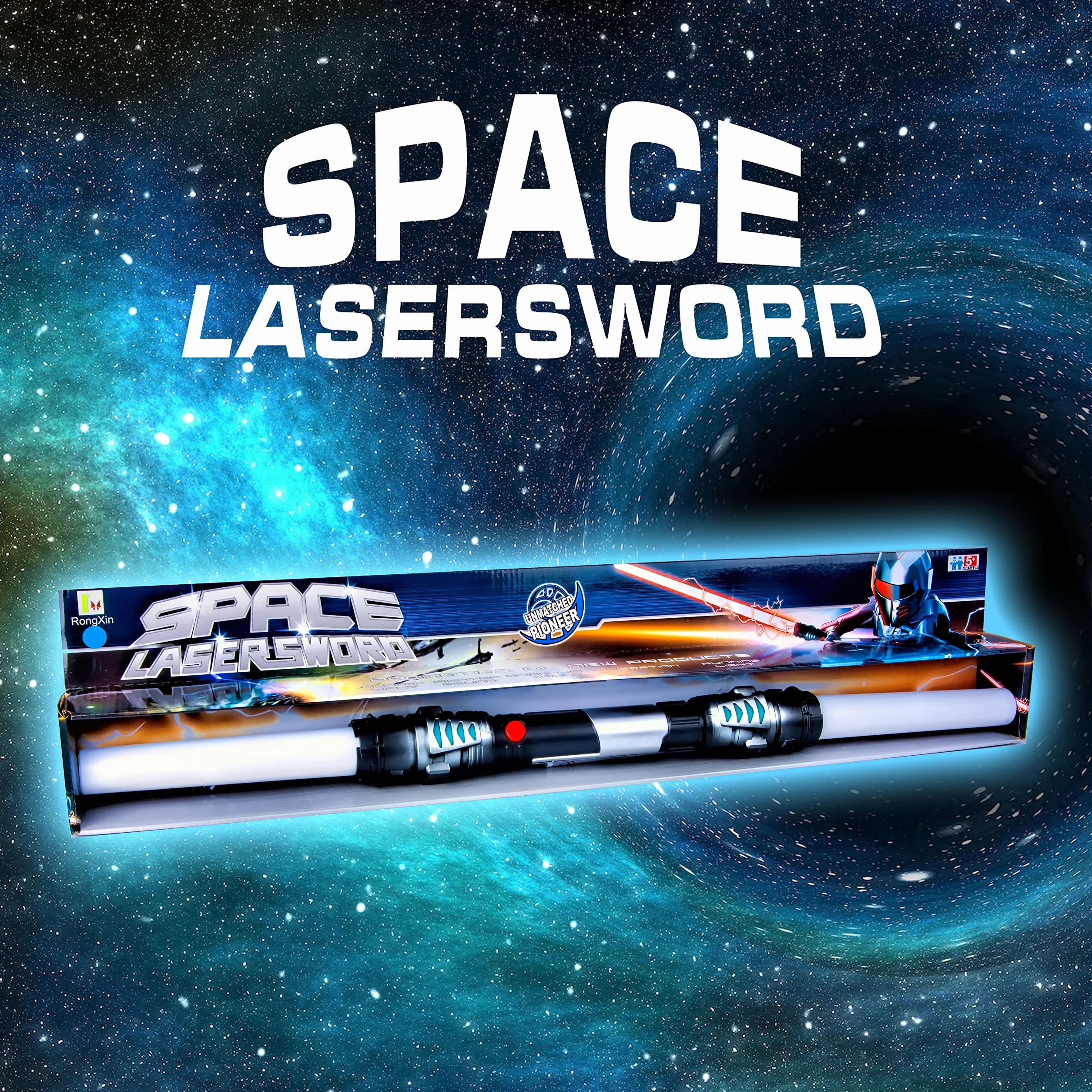 Miecz laserowy o podwójnym ostrzu Miecz laserowy 138 cm z oświetleniem i dźwiękiem (Czerwony)