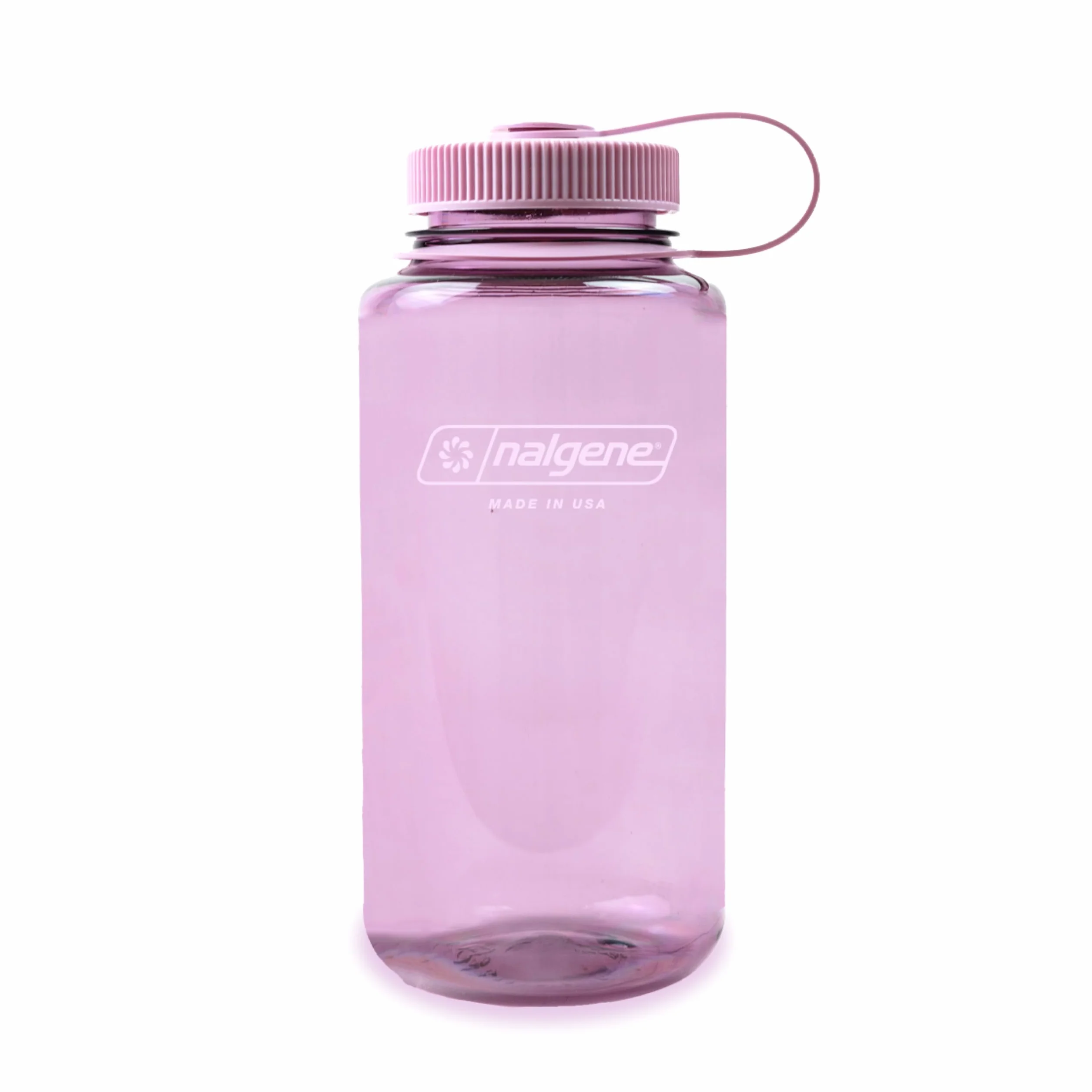 Nalgene Sustain Butelka na wodę z tritanu, bez BPA, wykonana z materiału pochodzącego w 50% z tworzywa sztucznego, 900 ml, szeroki otwór, kwiat wiśni