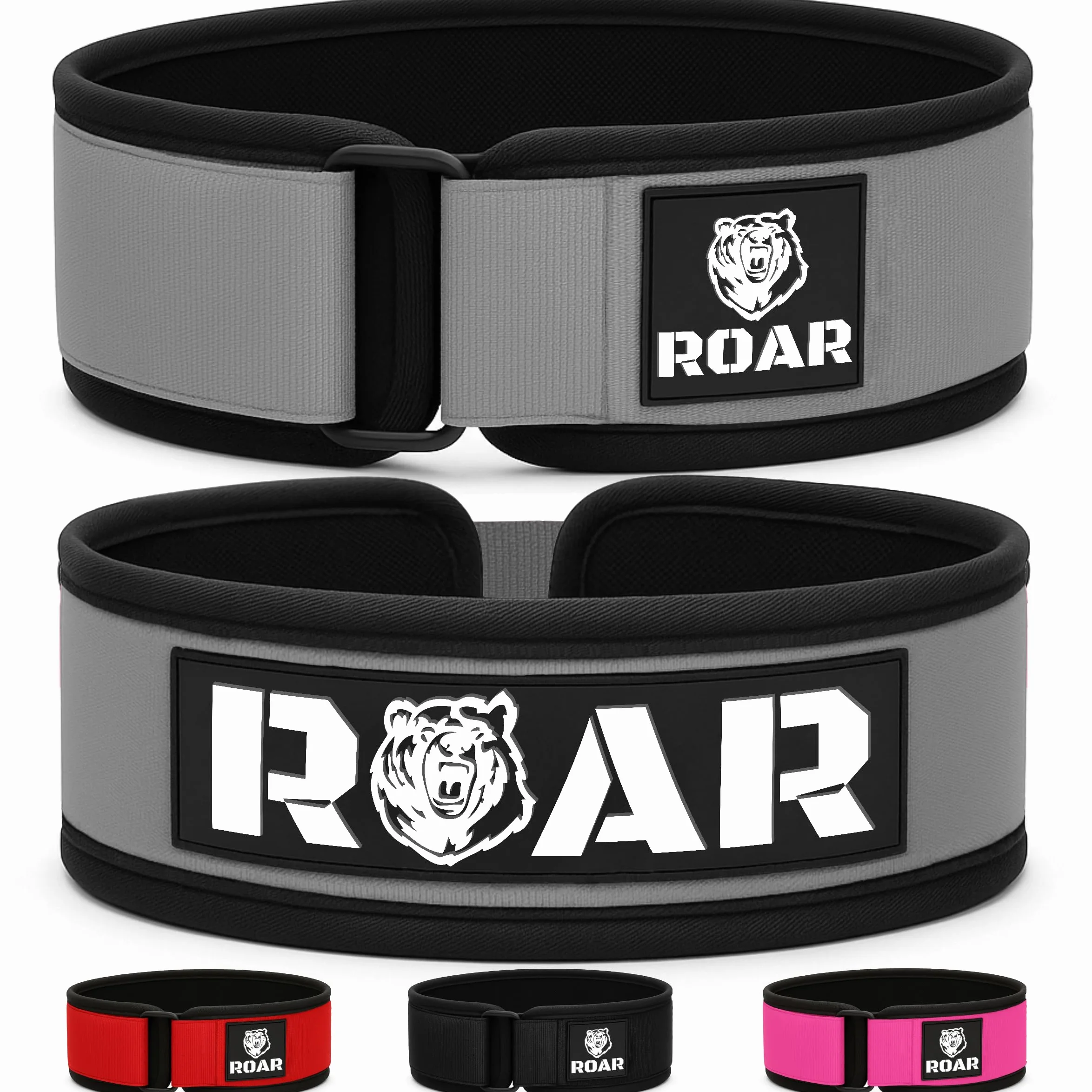 Roar® Pas lędźwiowy Gym, pas gimnastyczny dla mężczyzn i kobiet, pas do podnoszenia ciężarów, trójbój siłowy, podnoszenie ciężarów, kulturystyka, pas gimnastyczny dla mężczyzn, pas balastowy