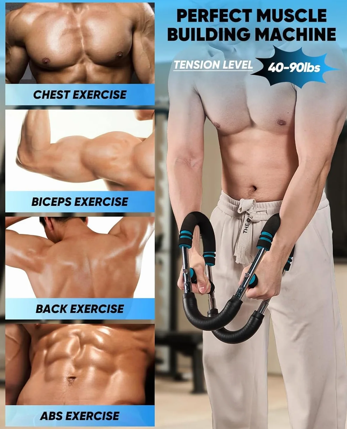 Twister Arm Trainer 40-100lb Regulowany Sprzęt Do Ćwiczeń Klatki Piersiowej Przenośny Drążek Power Twister