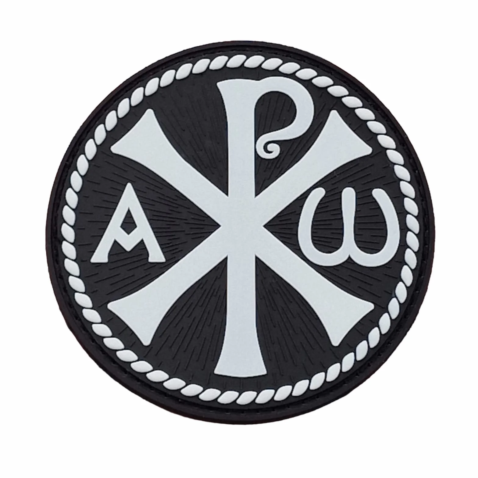 Glow Dark Chi Rho Jesus Christ Symbol Morale naszywka PVC