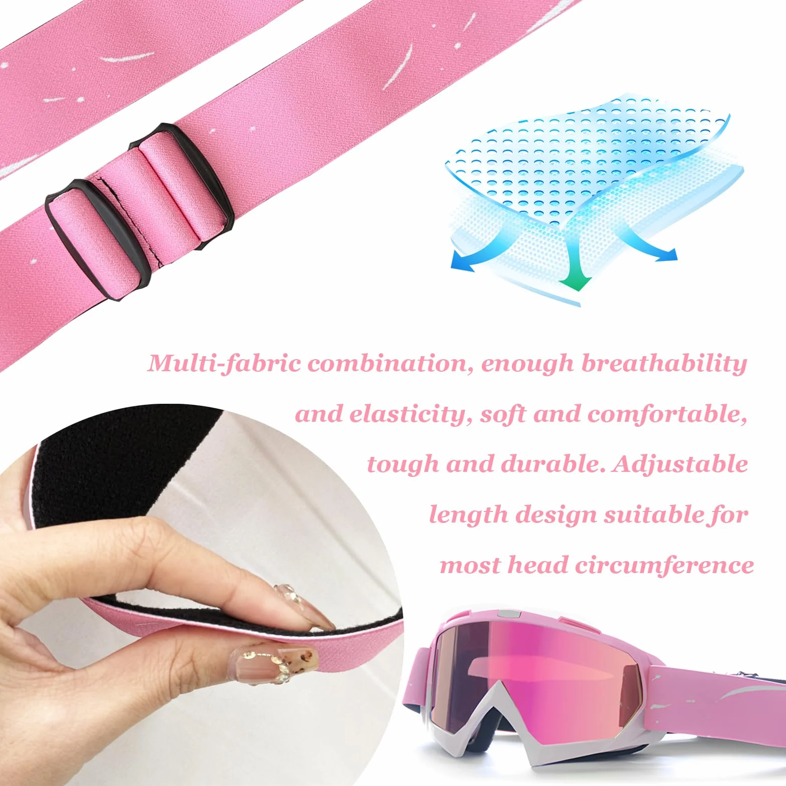 DONGZQAN Unisex okulary narciarskie OTG, dla osób noszących okulary,