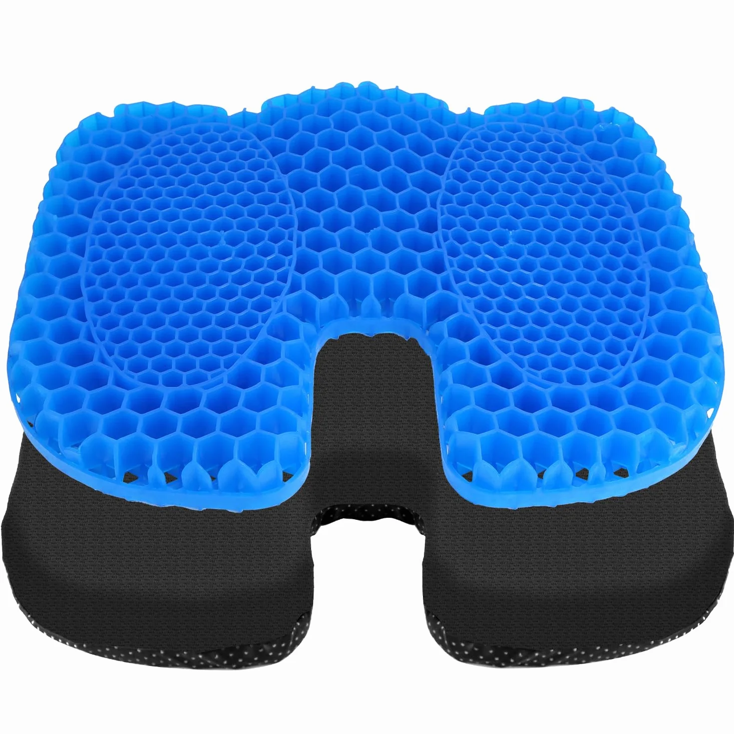 QWORK® Poduszka do siedzenia kajakowego, antypoślizgowa, żelowa poduszka do siedzenia, w kształcie litery U, do kajaków, łodzi, fotela biurowego, samochodu