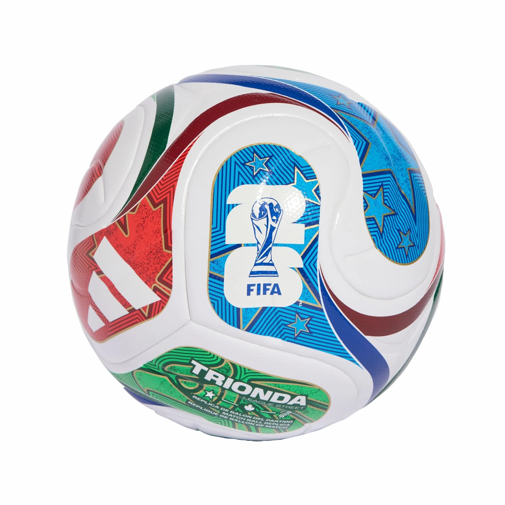 adidas FIFA World Cup 26 Trionda League Junior 350 Ball, biały/team royal blue/solar blue/power red, 5
