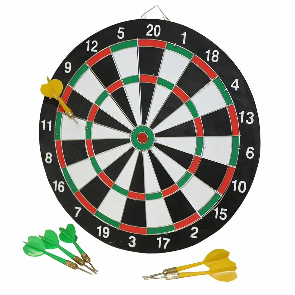 Idena Tarcza do rzutek 29 cm 2 strony 6 rzutek zielony żółty
