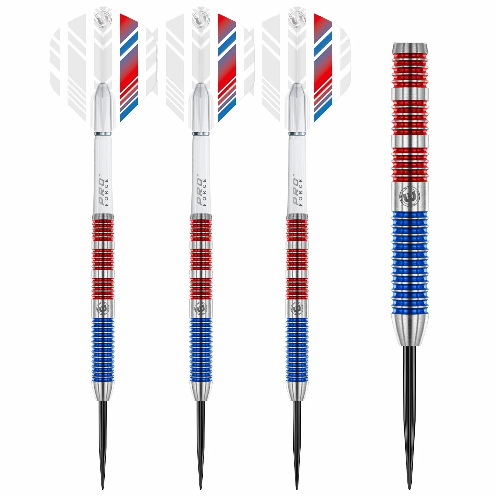 WINMAU Wildcats zestaw rzutek 90% wolframu z lotkami i łodygami – technologia pryzmatyczna