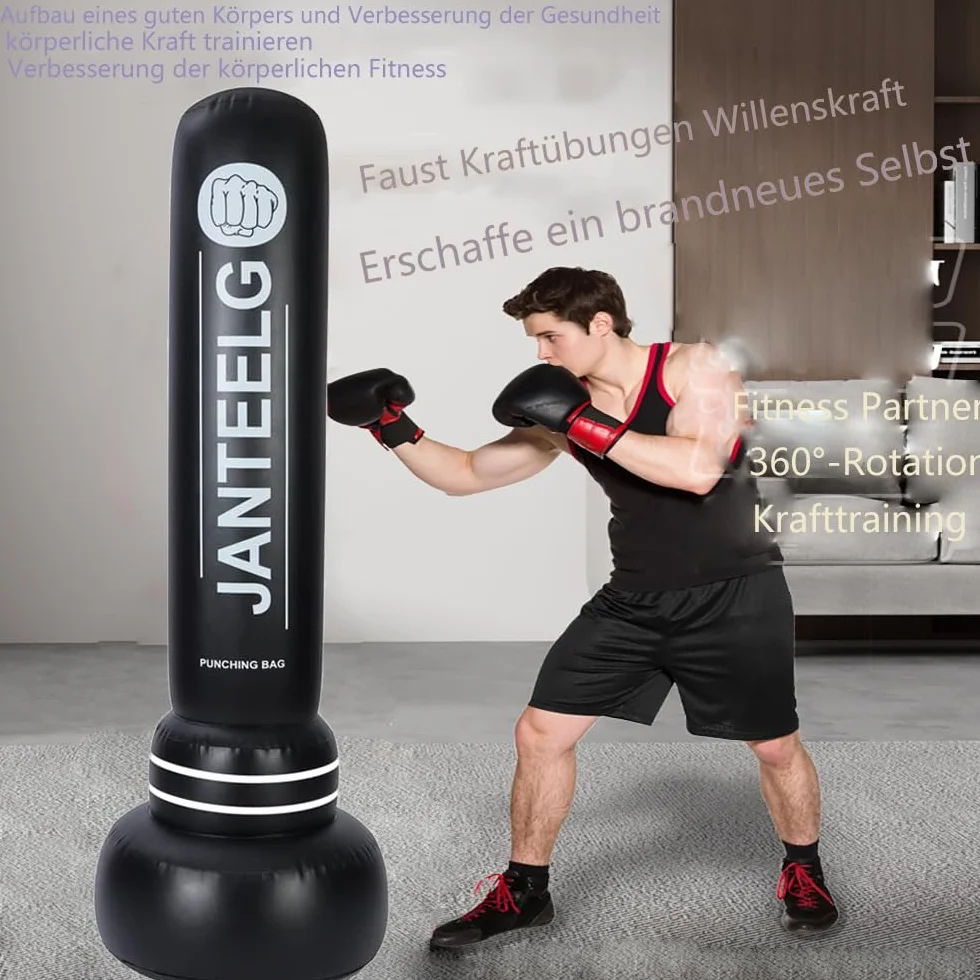 Stojący worek bokserski 180 cm PCW z rękawicami poliuretanowymi do treningu bokserskiego, taekwondo, MMA