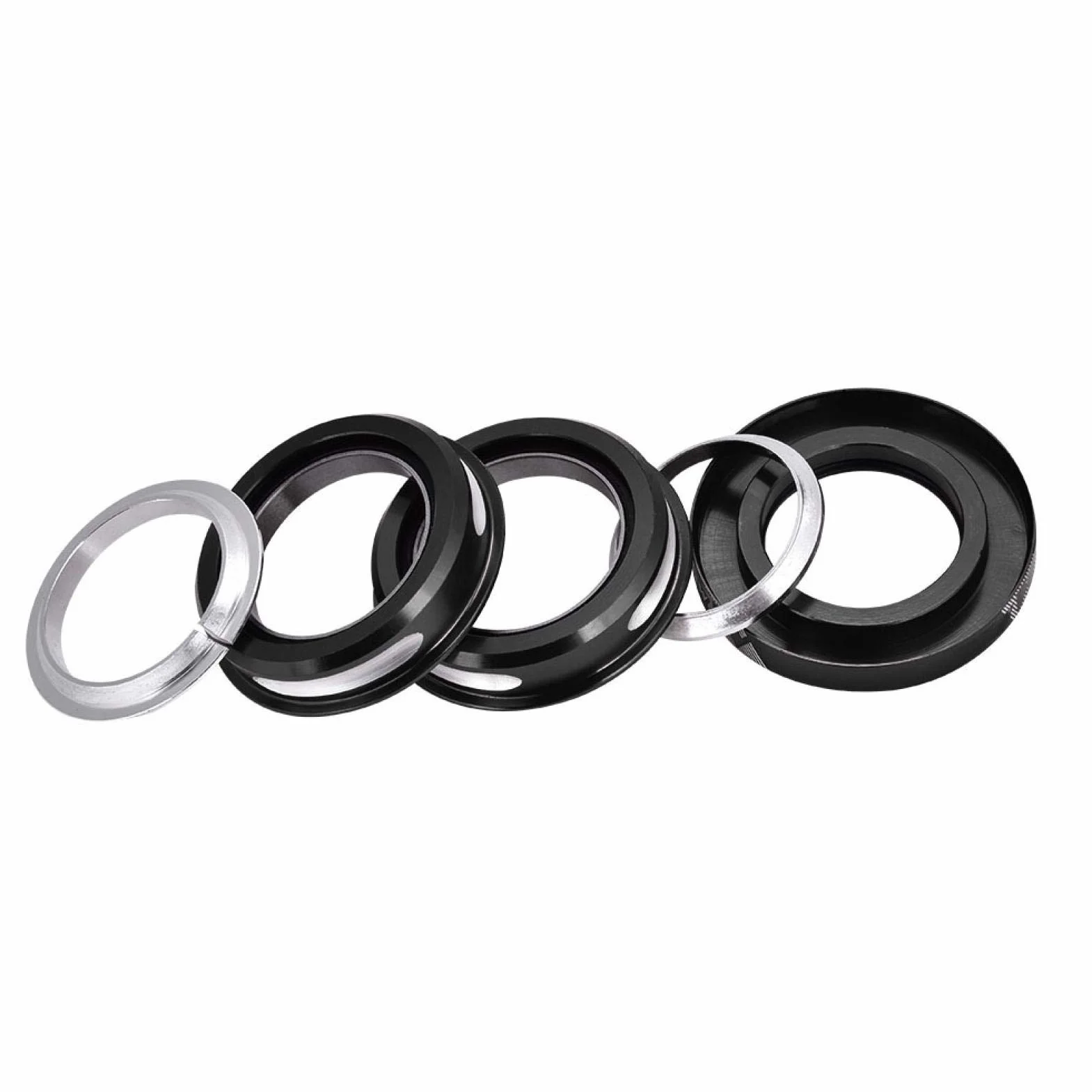 Keenso Łożyska zestaw słuchawkowy rowerowy, uniwersalny 44 mm stop aluminium zestaw słuchawkowy łożyska rower galwanizacja wewnętrzna uszczelnione łożysko zestaw słuchawkowy do przedniego widelca 28,6 mm (czarny)
