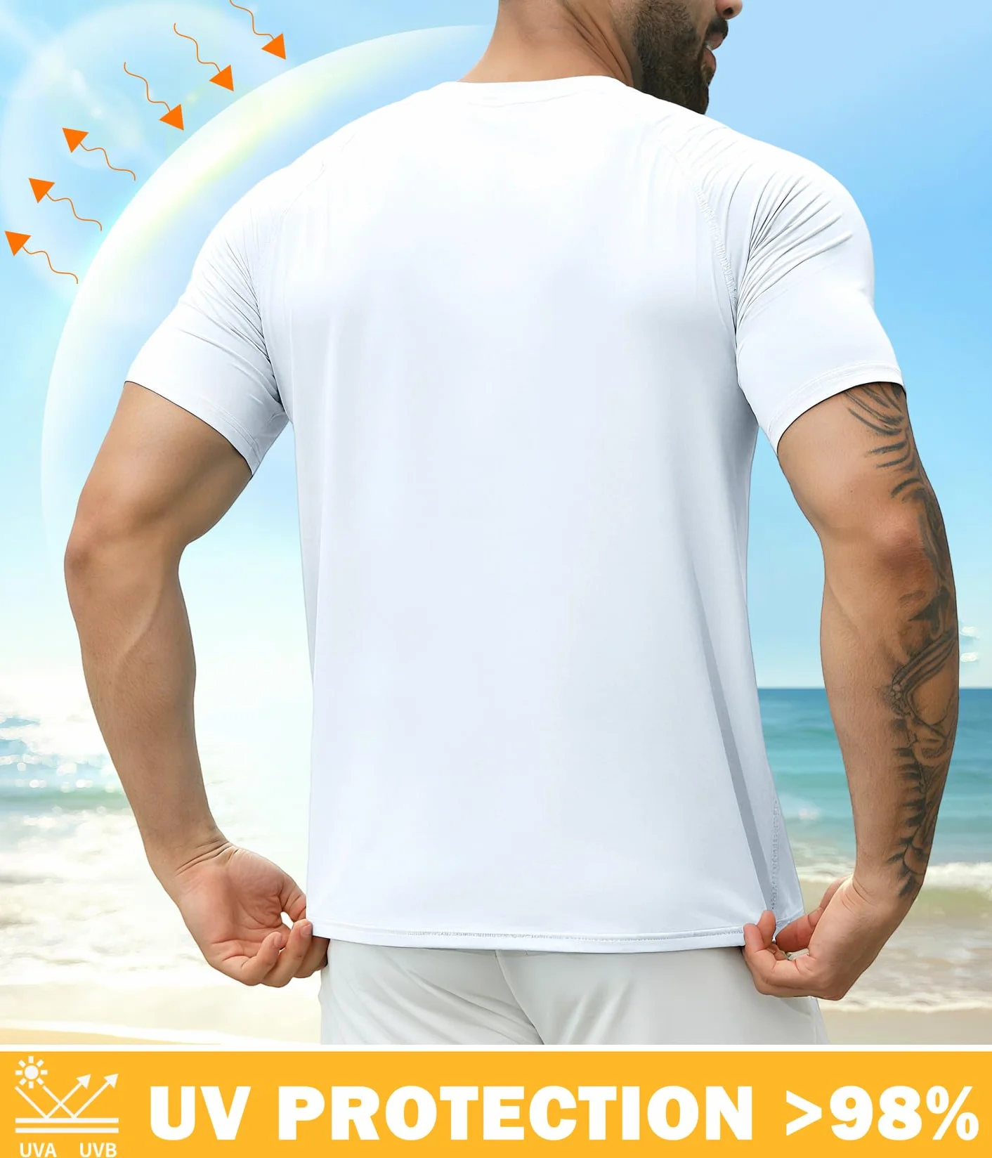 Boyzn męski rash guard krótki rękaw UPF 50+ koszulka pływacka szybkoschnąca