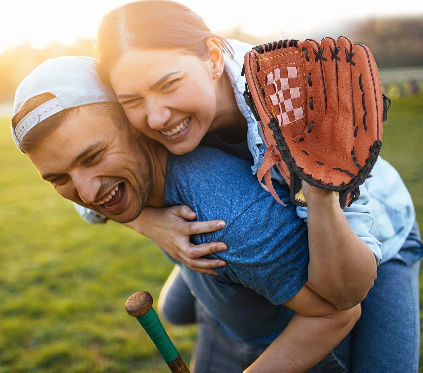 Rękawica baseballowa, sportowe rękawice do mrugnięcia z baseballem, skóra PU, regulowane i wygodne, 27 cm, 29 cm, 31,8 cm, rzut prawą ręką, rękawica lewa ręka