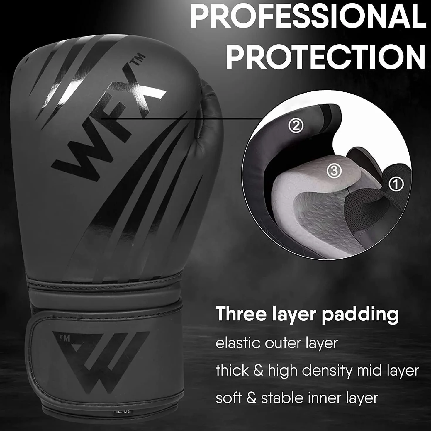 WFX Skórzane rękawice bokserskie profesjonalne MMA sparing kickboxing worek treningowy trening muay thai walka